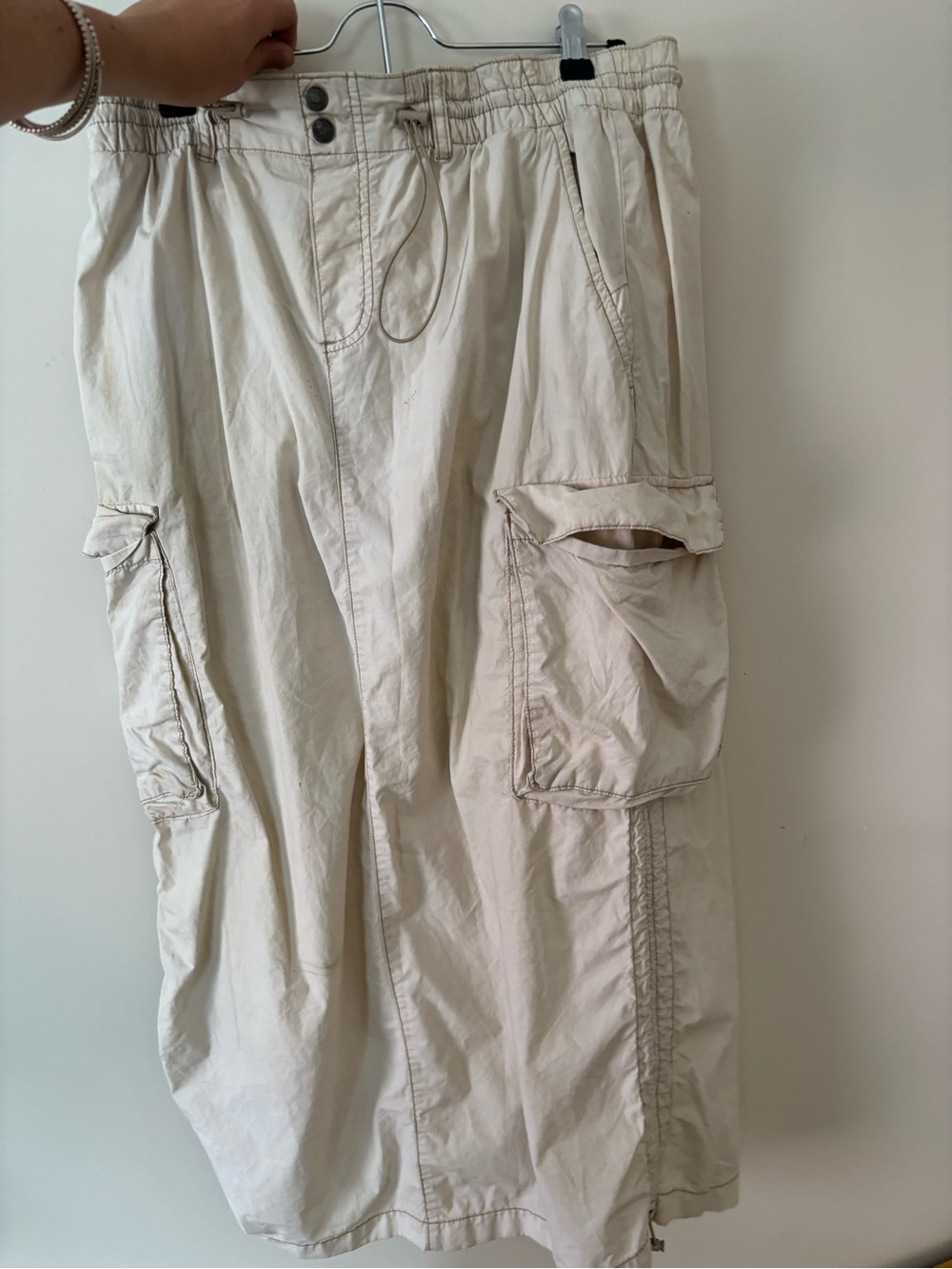Garage Cream Cargo Maxi Skirt